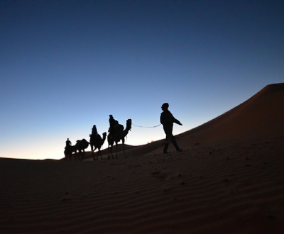 Sunrise camel tour in Merzouga